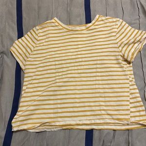 striped yellow and white tee